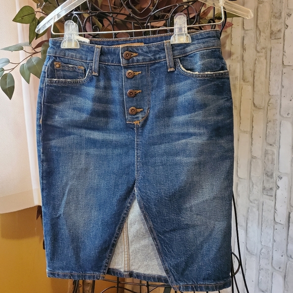 Joe's Jeans Skirts Joes Jeans Button Up Pencil Denim Skirt Size 26